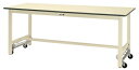 ####u.ヤマキン/山金工業【SWPUH-975-II】ワークテーブル 300シリーズ ワンタッチ移動タイプ H900mm ポリエステル天板 アイボリー 組立式(3)