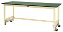 ####u.ヤマキン/山金工業【SWRUH-1590-GI】ワークテーブル 300シリーズ ワンタッチ移動タイプ H900mm 塩ビシート天板(グリーン) アイ...