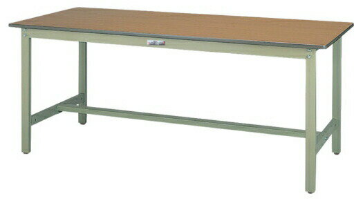 ####u.ヤマキン/山金工業【SJM-1560-MG】ワークテーブル 500シリーズ 固定式 H740mm メラミン天板(木目柄) グリーン 組立式