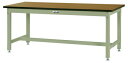 ####u.ヤマキン/山金工業【SZMV-1590-MG】ワークテーブル バイス専用タイプ 固定式 H740mm メラミン天板(木目柄) グリーン 組立式 受注生産