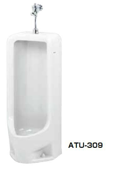 ●ネポン 小便器【ATU-309】デラックスホワイト プリティーナ レギュラーサイズ 和式便器 フラッシュバルブ 300シリーズ パンタロン方式〔FA〕