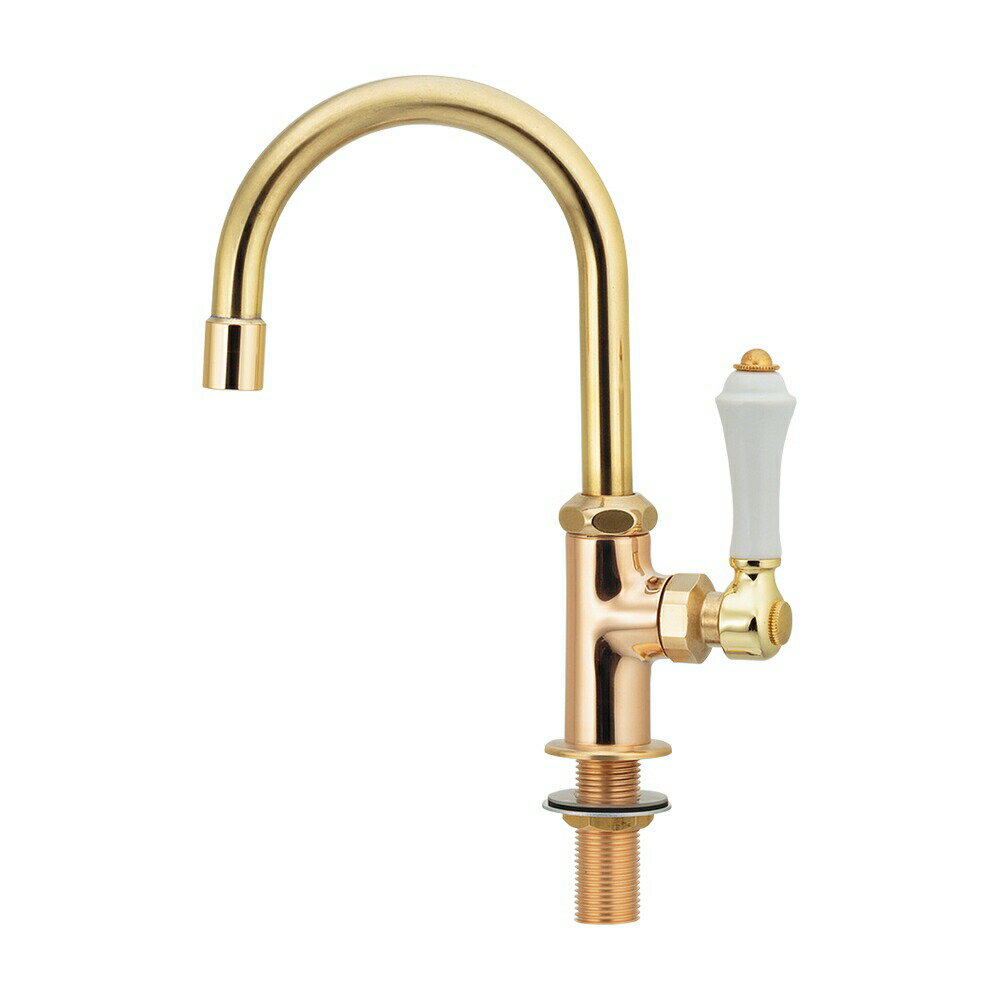 カクダイ 【700-783-AG】ガーデン用立形スワン水栓 アンティークゴールド〔GB〕