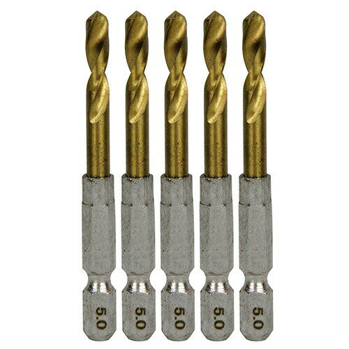 ∀藤原産業 【SK11 六角軸Tin鉄ドリル 微短 5.0mm 5pcs】六角軸Tin鉄ドリル (4977292318280)