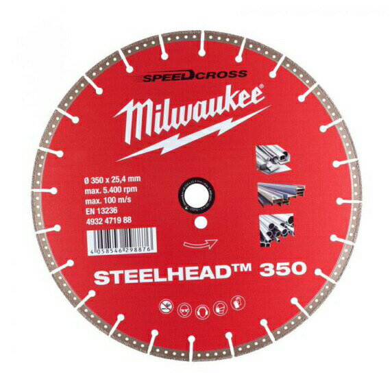 ####u.ミルウォーキー/Milwaukee 【4932471988】350mmダイヤモンドブレード(スチールヘッド・金工用)