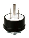 Я明工社 【ME2592】接地プラグ(グリップ付) 黒 2P 定格15A 125V