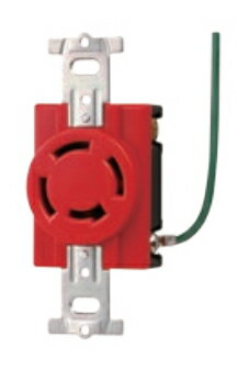 Я明工社 【MH2876R-1】医療施設用 接地引掛埋込コンセント(接地リード線付) 赤 3P 定格20A 250V 3M端子
