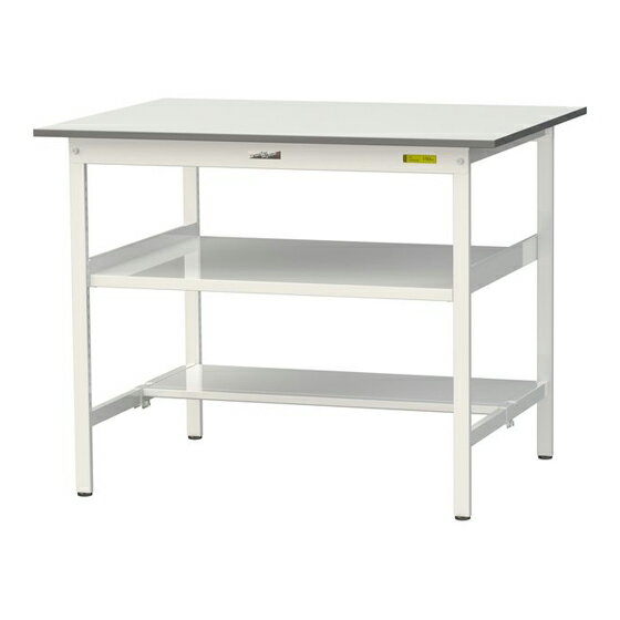 ●u.ヤマキン/山金工業 【SUPH-1290TF-WW】ワークテーブル 150シリーズ(固定式 中間棚付) H950mm 半面棚..