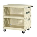####u.ヤマキン/山金工業 【W7CS-NP3-IV】スペシャルワゴン パンチングパネル付(H900) W750×D500mm アイボリー 組立式