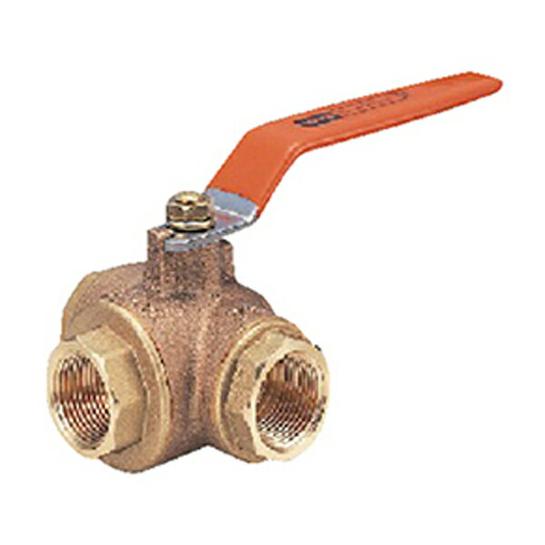 キッツ/KITZ 【T4T15A】青銅製 横形三方フローティングボールバルブ ねじ込み形 Tポート 400型 1/2inch〔HI〕