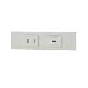 ###β神保電器 配線器具【KAG-2635】NKシリーズ 家具・機器用 扉付コンセント+USBコンセント(Type-C)セット(ピュアホワイト) 受注生産