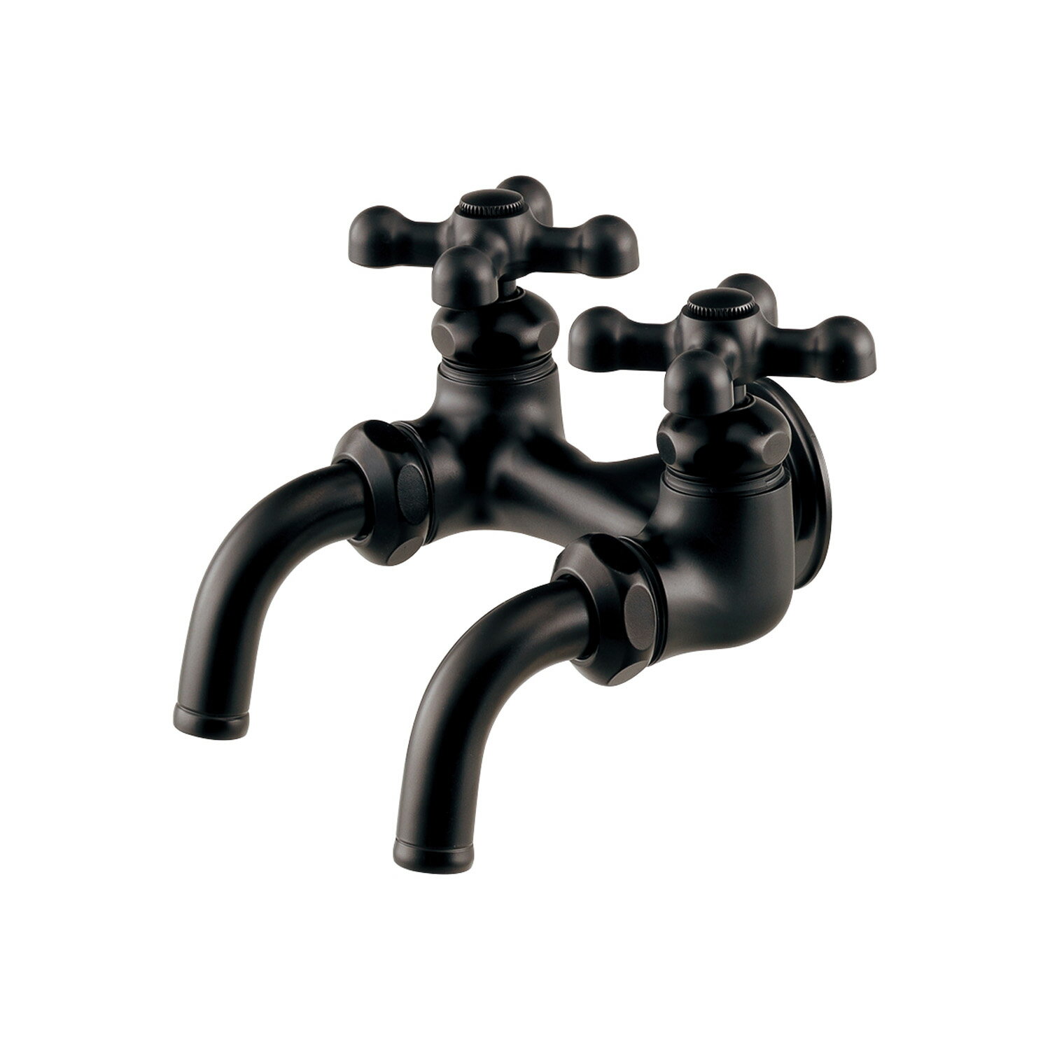 カクダイ/GAONA/ガオナ 【GA-RE009】双口ホーム水栓(マットブラック) ガーデン水栓 これエエやん〔▽〕