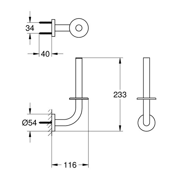 グローエ アクセサリー【4038510J】クローム スペアトイレットペーパーホルダー エッセンシャル〔EI〕