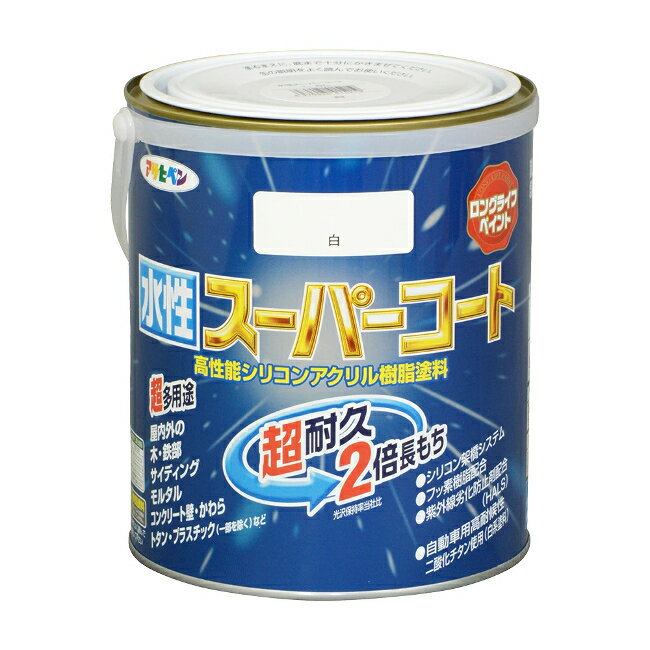 ∀アサヒペン 【415219】多用途 水性スーパーコート 1.6L 白 (4970925415219)