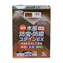 ∀アサヒペン 【525437】油性 木部防虫・防腐ステインEX 3L ウォルナット (4970925525437)
