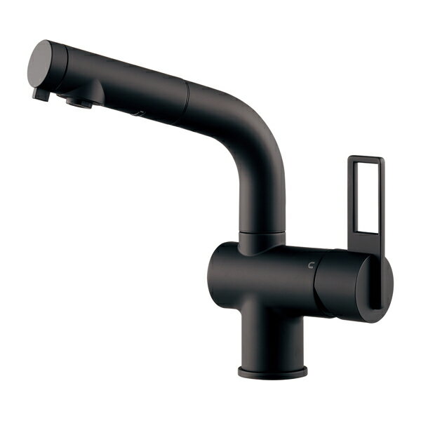 カクダイ 【184-425A-MD】シングルレバー引出し混合栓 マットブラック CORDIA〔GB〕