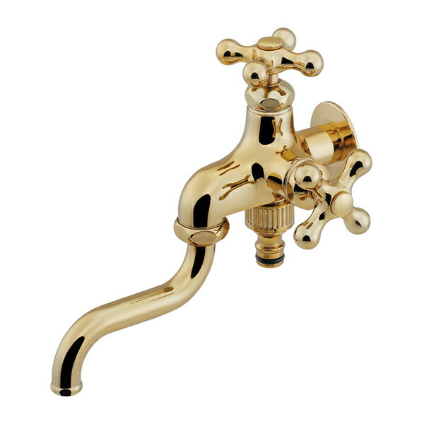 カクダイ 【704-311-AG】双口自在水栓 アンティークゴールド〔GB〕