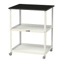 ####u.ヤマキン/山金工業 【LKTCH-7560BKW】LABシリーズ 天板付きラボワゴン 棚板2段タイプ W750×D600×H950 組立式