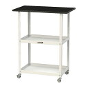 ####u.ヤマキン/山金工業 【LKTCH-7545BKW】LABシリーズ 天板付きラボワゴン 棚板2段タイプ W750×D450×H950 組立式