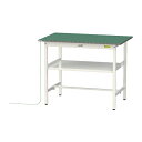 ####u.ヤマキン/山金工業 【SUPEH-1275F-WW】ワークテーブル 150シリーズ 導電性マット貼りタイプ 固定式 中間棚 H950mm 基本形 組立式(3)