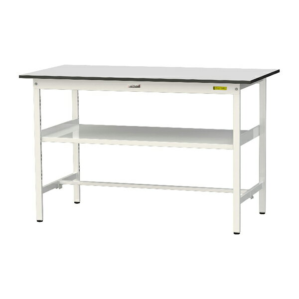 ●u.ヤマキン/山金工業 【SURH-1575F-GYW】ワークテーブル 150シリーズ 固定式 中間棚 H950mm 基本形 RoHS2指令対応塩ビシート天板 組立式