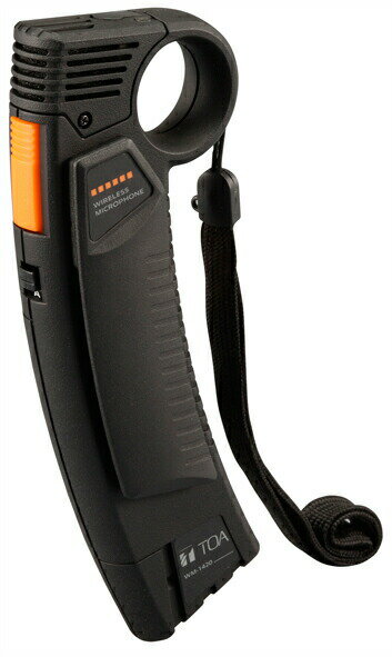 在庫状況：お取り寄せ(詳しくはこちらをクリック) ※こちらの商品はメーカー直送品となります。※こちらの商品は代引きでのお取り扱いはできません。ご入金確認後のお手配です。 特定小電力無線局ラジオマイク（800 MHz帯）の規格に適合したプレストーク型のワイヤレスマイクです。 PLLシンセサイザー方式の採用によりB型に割り当てられた30波の中の任意の1波を選択し、送信することができます。 送信出力の切換が可能で、多チャンネル同時使用から広いエリアでの使用まで、幅広い使用条件に対応しています。 また、チャイム機能、トークスイッチのロック機能、マイク感度切換機能を搭載しており、本体側面のスイッチ操作で送信チャンネルを含む各機能の組み合わせを切換えることができるため、幅広い用途に対応することが可能です。 外部マイク入力を備えており、外部マイクのスイッチから本体のON／OFF 操作も可能です。 手に馴染む湾曲形状と指かけ用リング形状により落下しにくいデザインで、内部の衝撃吸収素材により落下衝撃に強い構造となっています。 抗菌樹脂を採用しています。 機能・・・・・・・・・ A／B切換機能（チャンネル，各機能切換可），トークスイッチロック機能， マイク感度切換機能，チャイム機能（送信開始時に鳴動，有／無設定可）， 電池残量表示，外部マイク接続（外部マイクスイッチからのON／OFF制御可） 質量・・・105 g（電池を除く） 寸法・・・74（W）×184（H）×20（D） mm 付属品・・・・・・ 胸ポケット用クリップ…1，胸ポケット用クリップ取付ねじ（M3×5）…2，ストラップ…1，カラーマーク（6色）…1，チャンネルシール…1 誤操作防止シール…1，周波数設定用ドライバー…1，単3形乾電池（R6PU）…1