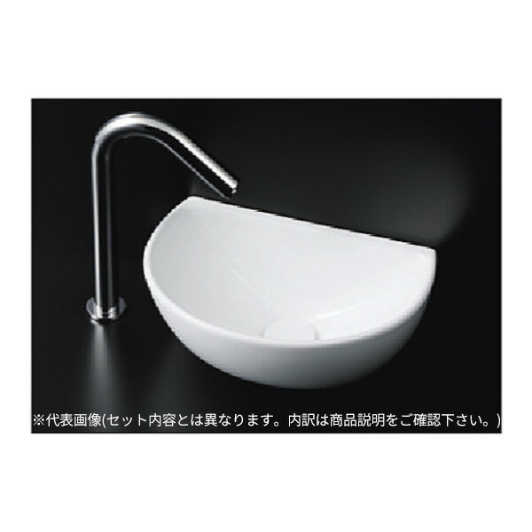 ###TOTO セット品番【L723+TLE35SM1W】カウンター式手洗器 ベッセル式 台付自動水栓(単水栓・発電タイプ) アクアオート 床排水金具セット(Sトラップ)