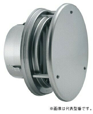 バクマ工業【W-125T】丸型防風板付ガラリ換気口 シルバーメタリックライト〔HI〕