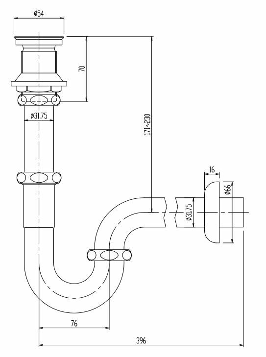 INAX/LIXIL 排水金具【LF-105PAL-H】壁排水用〔IE〕