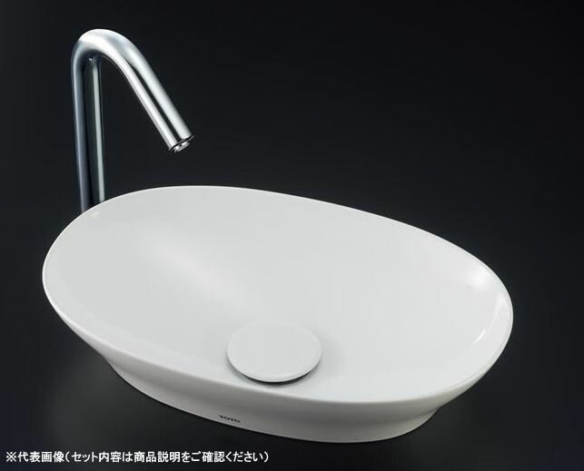 乐天商城 - ●TOTO セット品番【LS901#NW1+TLG01306JA】ホワイト カウンター式手洗器 ベッセル式 台付シングル混合水栓(エコシングル) 床排水金具(Sトラップ)