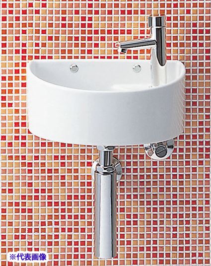 INAX/LIXIL狭小手洗器 手洗タイプ（丸形） アクアセラミック 壁排水（ボトルトラップ） 壁給水 一般地・寒冷地共用〔HC〕