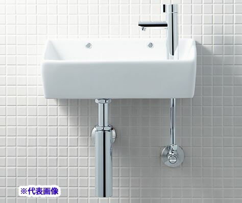 INAX/LIXIL狭小手洗器 手洗タイプ（角形） アクアセラミック 壁排水（ボトルトラップ） 壁給水 一般地・寒冷地共用〔HC〕