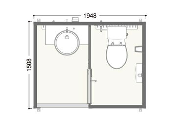 ###u.ハマネツ【TU-COPF2MW】屋外トイレ COMS plus コムズトイレプラス 2室タイプ 簡易水洗タイプ 手洗+洋式便器 受注約1ヵ月