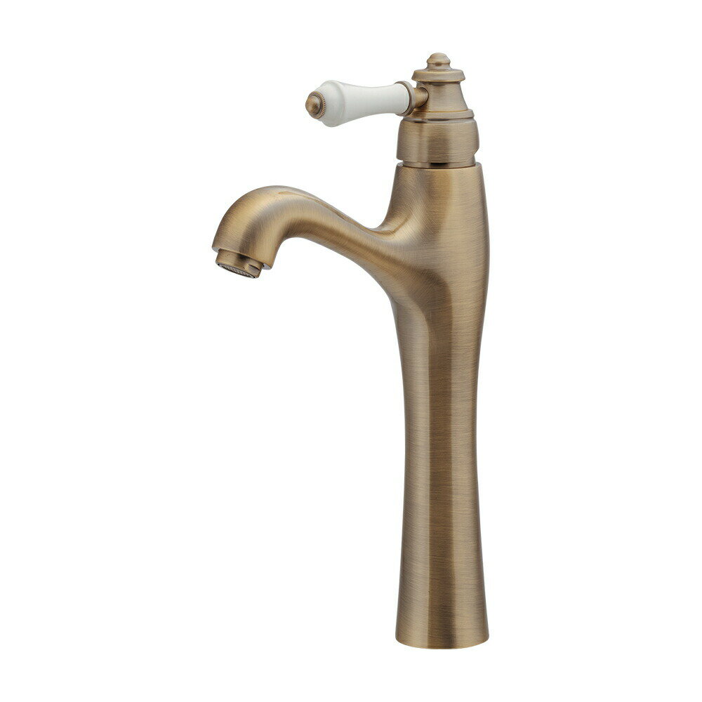 カクダイ 【183-332-AB】シングルレバー混合栓(トール)//オールドブラス〔GB〕