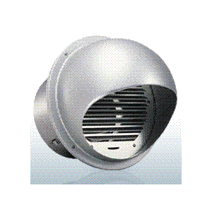 西邦工業【SFXC150】セルフード・同芯ガラリ型・逆風防止ダンパー付外壁用アルミ製換気口〔HF〕