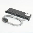 Яアメリカン電機 【HKC2730PT】黒色 1Uコンセントバー 30A入力 抜止形8ヶ口 15Aサーキットプロテクター付