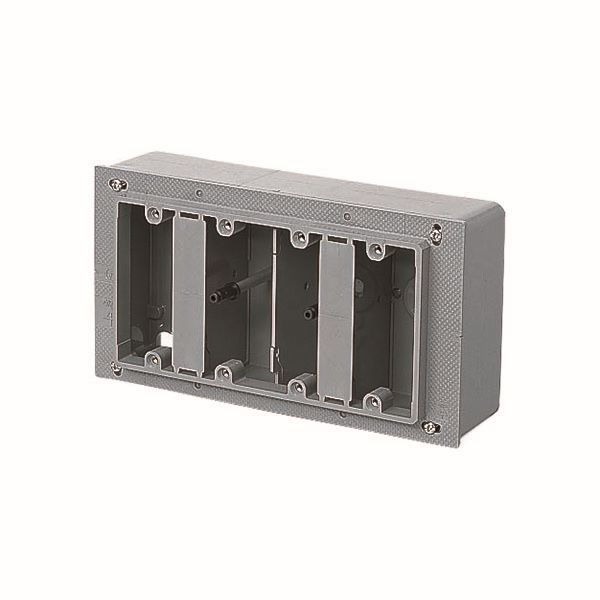 未来工業 【CSW-4】埋込スイッチボックス (塗代付) 4個用 側面ノックアウト無 プラスチック製セーリスボックス 3分スタット付