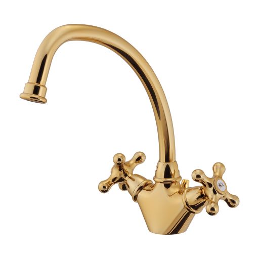 カクダイ 【150-464-AG】2ハンドル混合栓 アンティークゴールド〔GB〕