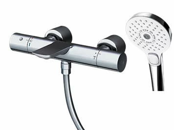 TOTO 浴室用水栓金具【TBV01S06JA】(TBV01405JA+TBW01007JA) グローバル水栓 壁付サーモスタット混合水栓 コンフォートウェーブ 3モード めっき (旧品番 TBV01S06J)〔GE〕