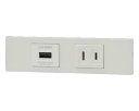 ###β神保電器 配線器具【KAG-2602PW】ピュアホワイト NKシリーズ 家具・機器用 USBコンセント+コンセントセット 受注生産