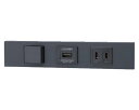 ###β神保電器 配線器具【KAG-3580SB】ソフトブラック NKシリーズ 家具・機器用 3路+USBコンセント+コンセントセット 受注生産