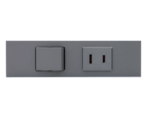 β神保電器 配線器具【KAG-2710SG】ソリッドグレー NKシリーズ 家具・機器用 3路スイッチ＋コンセントセ..