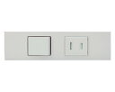 β神保電器 配線器具【KAG-2721PW】ピュアホワイト NKシリーズ 家具・機器用 3路スイッチ+扉付コンセントセット (シボ加工品) 受注生産