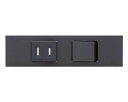 ###β神保電器 配線器具【KAG-2726SB】ソフトブラック NKシリーズ 家具・機器用 扉付コンセント+3路スイッチセット (シボ加工品) 受注生産