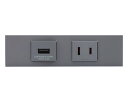 ###β神保電器 配線器具【KAG-2731SG】ソリッドグレー NKシリーズ 家具・機器用 USBコンセント+コンセントセット (シボ加工品) 受注生産