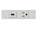 ###β神保電器 配線器具【KAG-2736PW】ピュアホワイト NKシリーズ 家具・機器用 USBコンセント+接地コンセントセット (シボ加工品) 受注生産