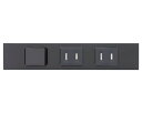 ###β神保電器 配線器具【KAG-3717SB】ソフトブラック NKシリーズ 家具・機器用 3路スイッチ+扉付コンセント+扉付コンセントセット (シボ加工品)...