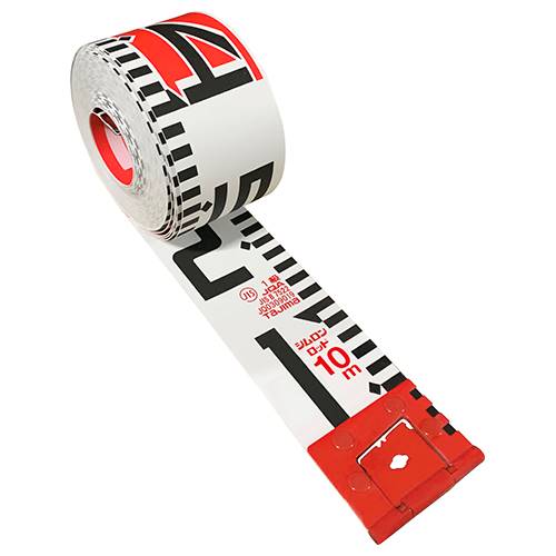 ∀タジマ/TAJIMA 【SYR-10P】シムロンロッド 10m 両面20cmアカシロ 建築・土木・記録写真用テープロッド (4975364041432)