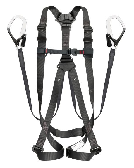 ∀タジマ/TAJIMA 【A1GSLFR-WL1BK】黒 Lサイズ ハーネスGS 平ロープダブル L1セット スチールフック (4975364261113)