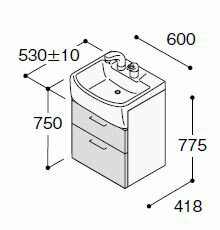 ☆送料無料☆###ノーリツ 洗面化粧台(シャンピーヌ)【LSAB-64CBNDQ】(扉：グロスホワイト/ボウル：ブルーグレー) シングルレバーシャワー水栓(メッキ) 一般地 オールスライド収納タイプ 間口600mm