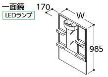 ●TOTO 化粧鏡【LMBA060B1GDG1G】Bシリーズ 一面鏡 エコミラーなし LEDランプ 間口6...